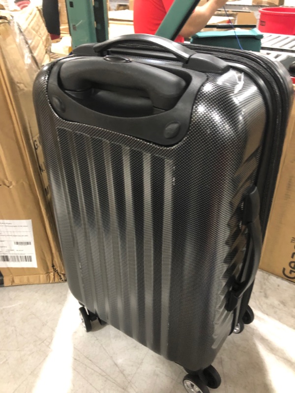 Photo 3 of Rockland Melbourne Hardside Expandable Spinner Wheel Luggage, Carbon, Carry-On 20-Inch
