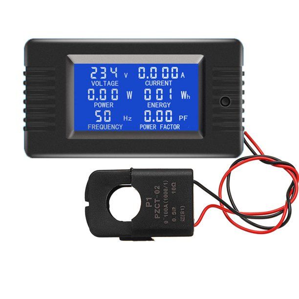 Photo 1 of PZEM-022 Open and Close CT 100A AC Digital Display Power Monitor Meter Voltmeter Ammeter Frequency Current Voltage Factor Meter with Split CT
