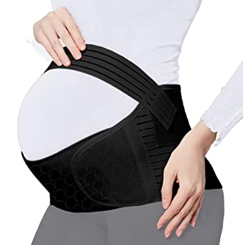 Photo 1 of Maternity Belt Pregnancy Back Support Back Brace Lightweight Abdominal Binder Maternity Belly Band for Pregnancy,Black, box says "one size" 
