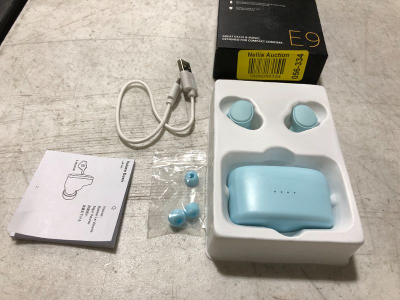 Photo 2 of KOSETON E9 True Wireless Earbuds, Baby Blue – Wireless in-Ear Headphones for Running and Sport – Bluetooth Earbuds with a Comfortable, Secure Fit, 30 Hour Battery, Great Sound
