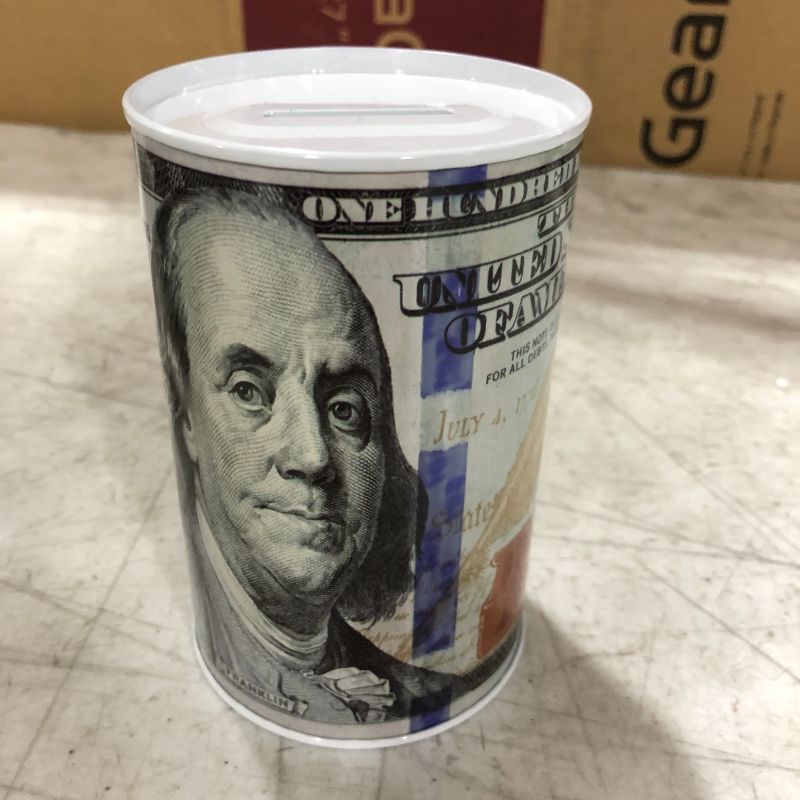 Photo 1 of $100 bill money tin coin bank piggy bank