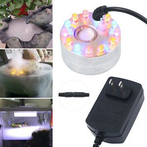 Photo 1 of 12 Led Lights Ultrasonic Mist Maker Fogger Water Pond Atomizer Air Humidifier US
