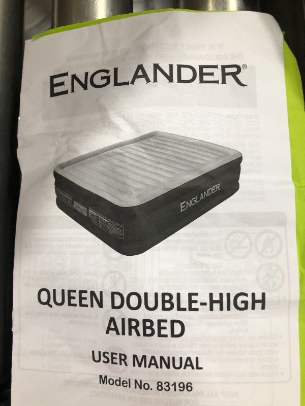 Photo 1 of Englander Queen Size Air Mattress w/ Built in Pump - Luxury Double High Inflatable Bed for Home, Travel & Camping - Premium Blow Up Bed for Kids & Adults

