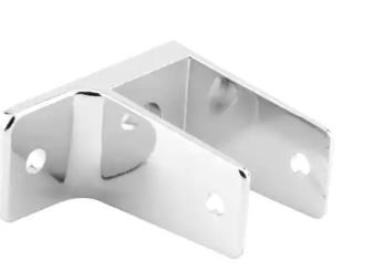 Photo 1 of  Box of 10 1-1/4 in. Zinc Alloy (Cast Zamak) Chrome Plated Toilet Partition Hardware, Ear Brackets
