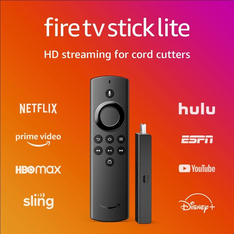 Photo 1 of Fire TV Stick Lite with Alexa Voice Remote Lite (no TV controls), HD streaming device