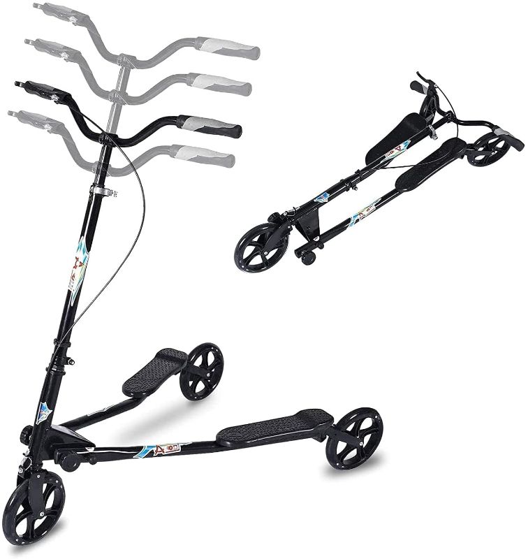 Photo 1 of AODI 3 Wheel Foldable Scooter Swing Scooter Tri Slider Kick Wiggle Scooters Push Drifting with Adjustable Handle for Boys/Girl/Adult Age 8 Years Old and Up