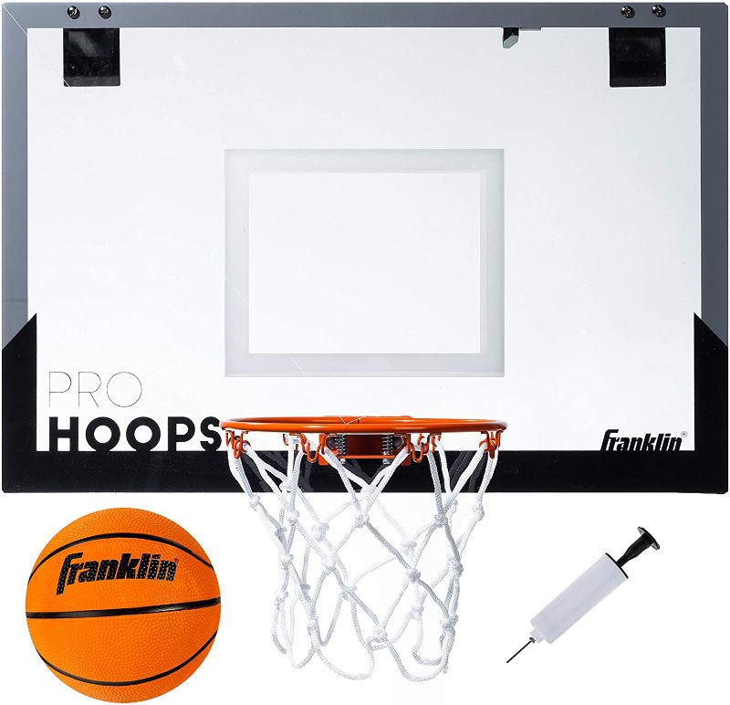 Photo 1 of ranklin Sports Over The Door Basketball Hoop - Slam Dunk Approved - Shatter Resistant - Accessories Included