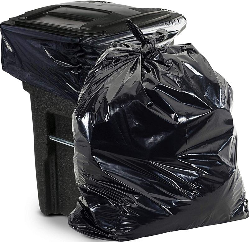 Photo 1 of Aluf Plastics 65 Gallon Trash Bags Heavy Duty - (Huge 50 Pack) - 1.5 MIL - 50" x 48" - Large Black Plastic Garbage Can Liners for Contractor, Lawn and Leaf, Outdoor, Storage, Commercial, Industrial, Toter, Bag (PG6-6551)
