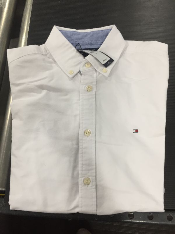 Photo 2 of Tommy Hilfiger Men's Custom Fit New England Solid Oxford Shirt, Created for Macy's M
