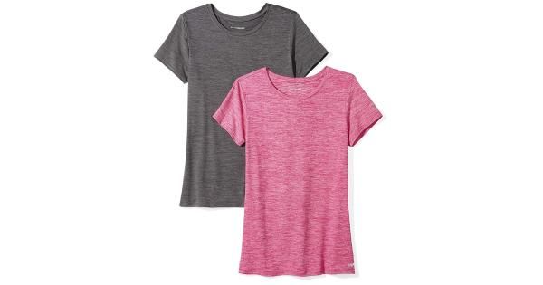 Photo 1 of Essentials Women's 2-Pack Tech Stretch Short-Sleeve Crewneck T-Shirt  - Medium
