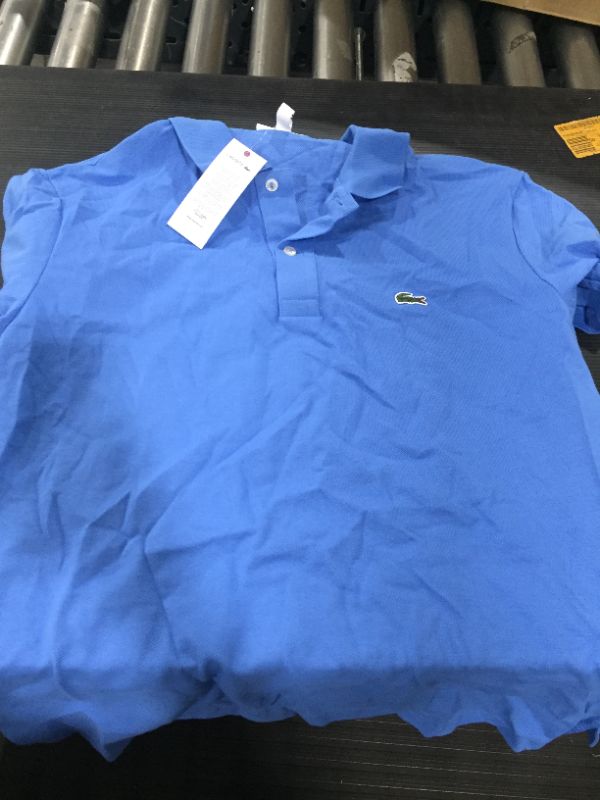 Photo 2 of Lacoste Men's Classic Pique Slim Fit Short Sleeve Polo Shirt, Bellflower Blue, XL
