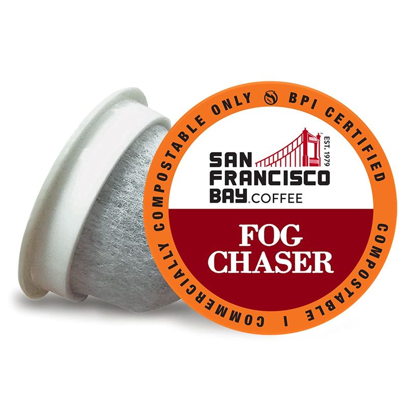 Photo 1 of [120 Ct] San Francisco Bay Coffee OneCUP Fog Chaser - Medium Dark Roast Compostable Coffee Pods [EXP 7-15-22]