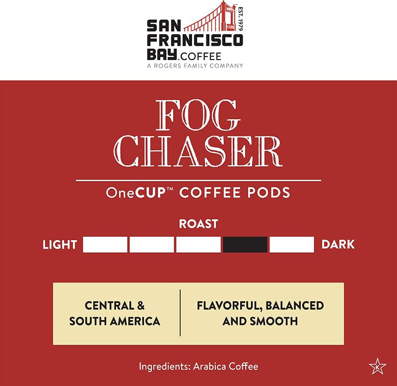 Photo 2 of [120 Ct] San Francisco Bay Coffee OneCUP Fog Chaser - Medium Dark Roast Compostable Coffee Pods [EXP 7-15-22]