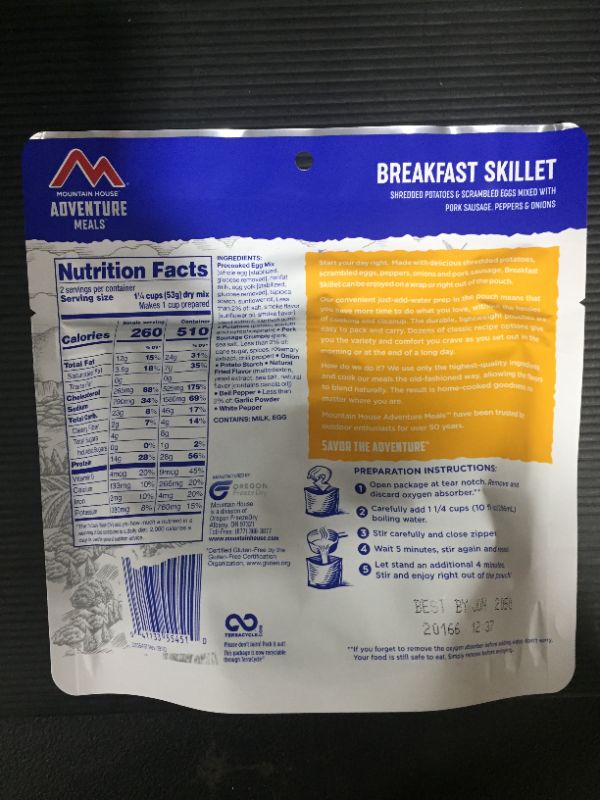 Photo 3 of [Biscuits and Gravy] Mountain House Breakfast Skillet | Freeze Dried Backpacking & Camping Food | Survival & Emergency Food [EXP 7-2050]