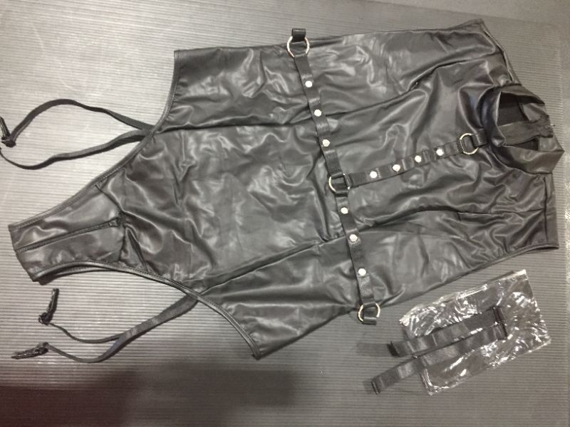 Photo 1 of Sleeveless Pleather Onsie with zipper closures. Includes tights and extra straps.