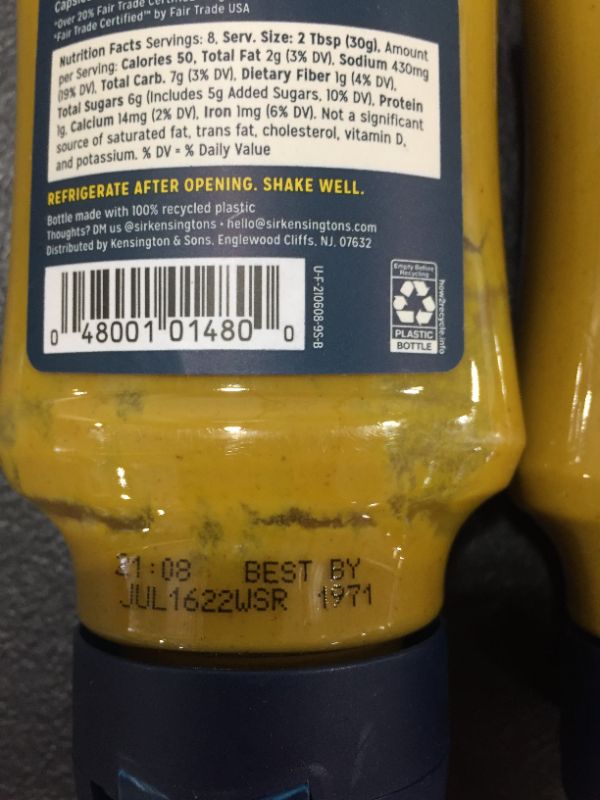 Photo 3 of [2 Pack] Sir Kensington's Honey Mustard Fry Sauce Gluten Free, Non-GMO, from 100% Grade-A Mustard Seeds and Fair Trade Organic Honey [EXP 7-16-22]
