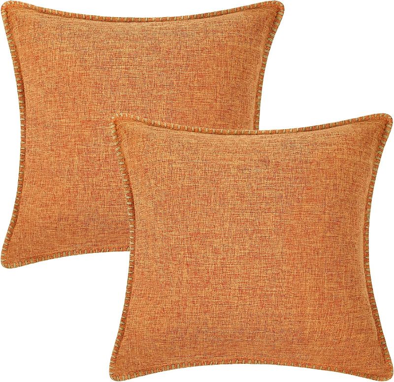 Photo 1 of Decorative Throw Pillow Covers 16x16 Set of 2, Orange