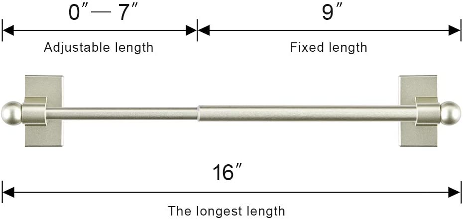 Photo 1 of Adjustable Magnetic Rods for Metal Appliance, Doors, Windows, 9 to 16 Inch Easy Installation (Champagne, 2pack)