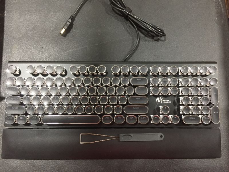 Photo 1 of RK ROYAL KLUDGE Typewriter Style Mechanical Gaming Keyboard with True RGB Backlit Collapsible Wrist Rest