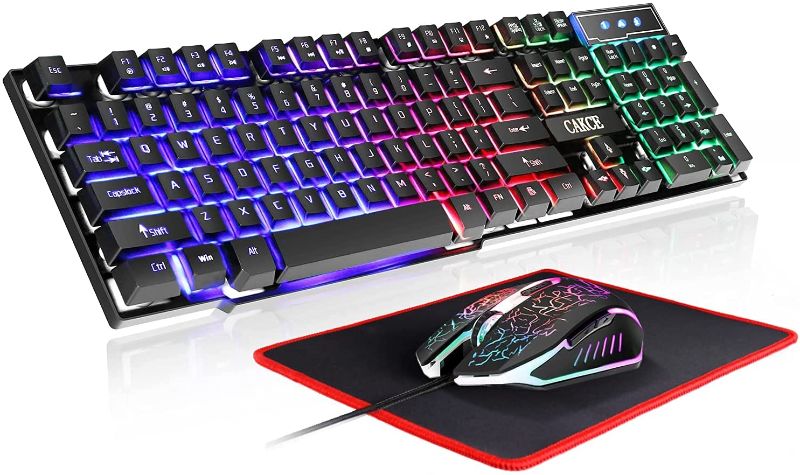 Photo 1 of RGB Gaming Keyboard and Colorful Mouse Combo,USB Wired LED Backlight Gaming Mouse and Keyboard 