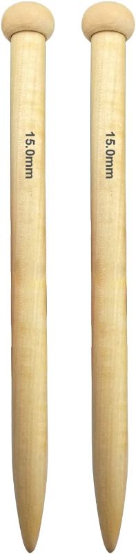 Photo 1 of Weabetfu Large Size Bamboo Knitting Needle Straight Single Pointed Thick Knit Needles 10-inch