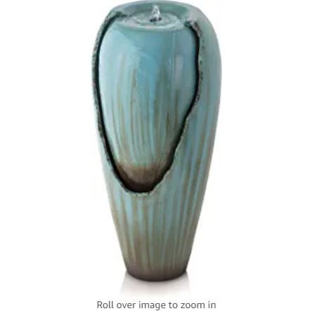 Photo 1 of Alpine Corporation DIG100XS w/LED Light Water Jar Fountain, 32 Inch Tall, Turquoise