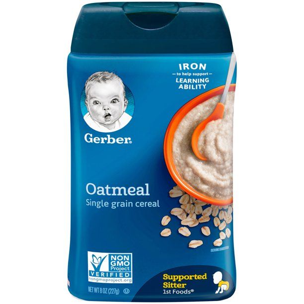 Photo 2 of (Pack of 6) Gerber Single Grain Oatmeal Baby Cereal 8 Oz [EXP 6-30-22]