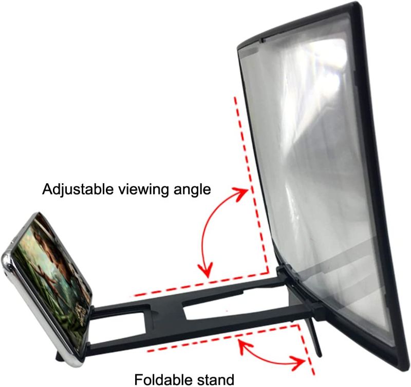 Photo 1 of 3D Curve Screen Magnifier Compatible with All Smartphones 12" HD Amplifier Projector Magnifing Screen for Movies