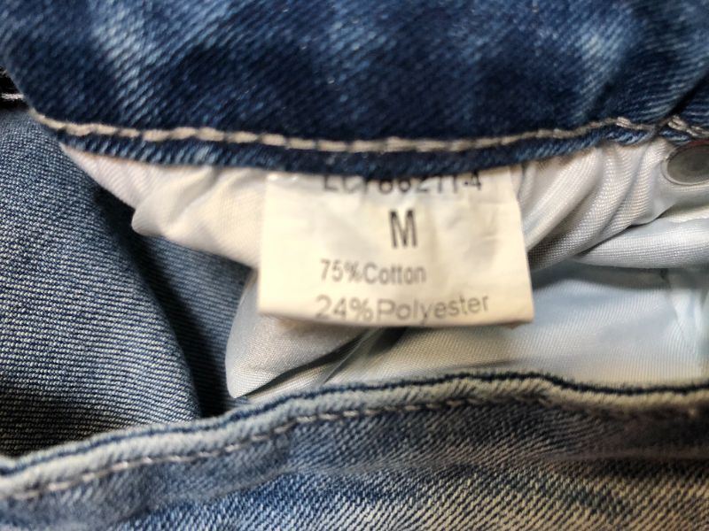 Photo 4 of  Casual Denim Shorts Frayed Raw Hem Ripped Jeans Shorts--Size M