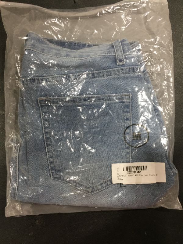 Photo 5 of  Casual Denim Shorts Frayed Raw Hem Ripped Jeans Shorts--Size M