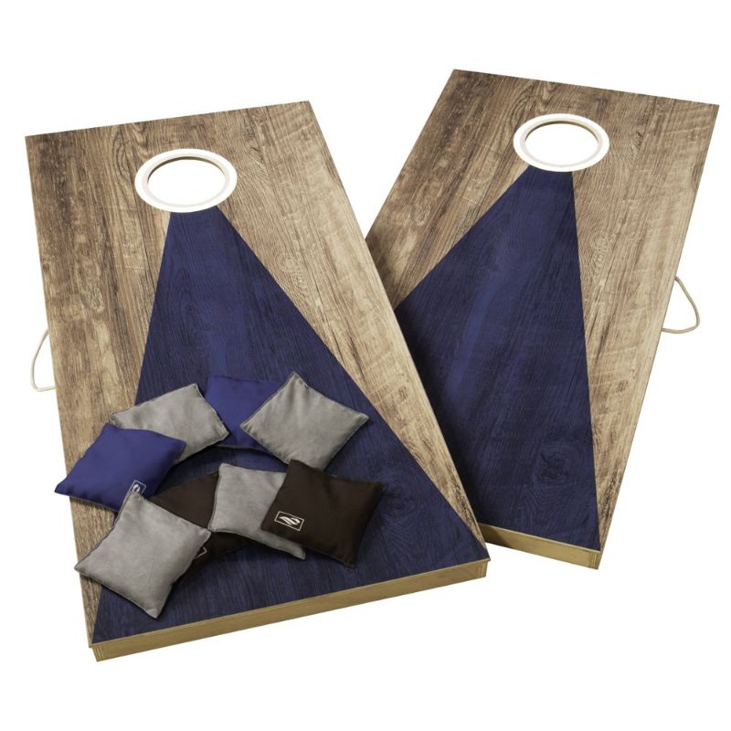 Photo 1 of All-Pro 35-8020-3 LED All Wood 2 X 4 Bag Toss Lighted Cornhole Game Set, Blue & Grey
