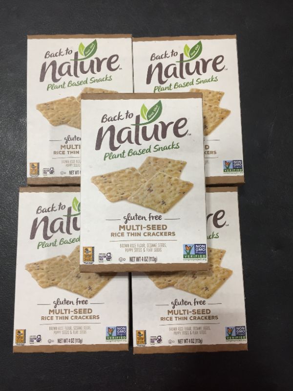 Photo 2 of [5 Pack] Back to Nature Rice Thin Crackers - Gluten Free Multi-Seed 4 Oz