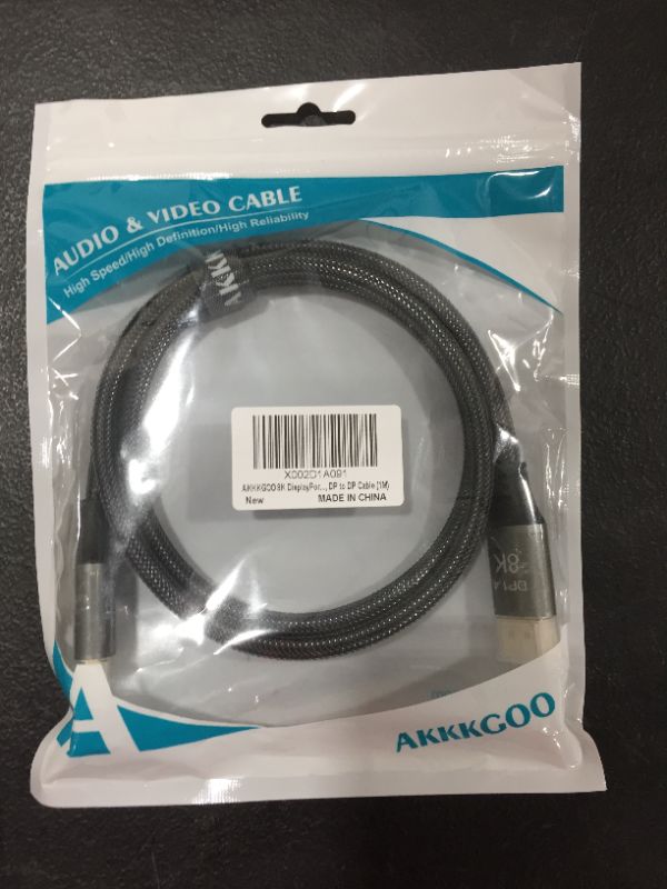 Photo 3 of AKKKGOO 8K DisplayPort Cable 3.3ft Ultra HD DisplayPort 1.4 Male to Male Nylon Braided Cable