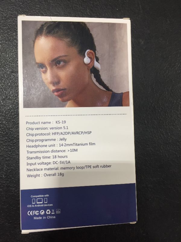 Photo 4 of Bone Conduction Headphones Bluetooth, Wireless Earphones Built-in Noise-canceling Mic