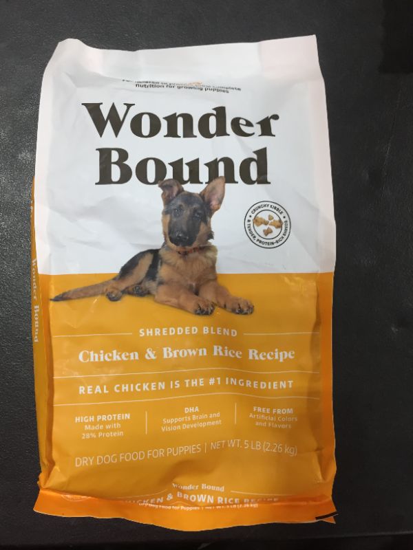 Photo 4 of Amazon Brand - Wonder Bound High Protein, Dry Puppy Food - Chicken & Brown Rice Recipe, 5 Lb Bag