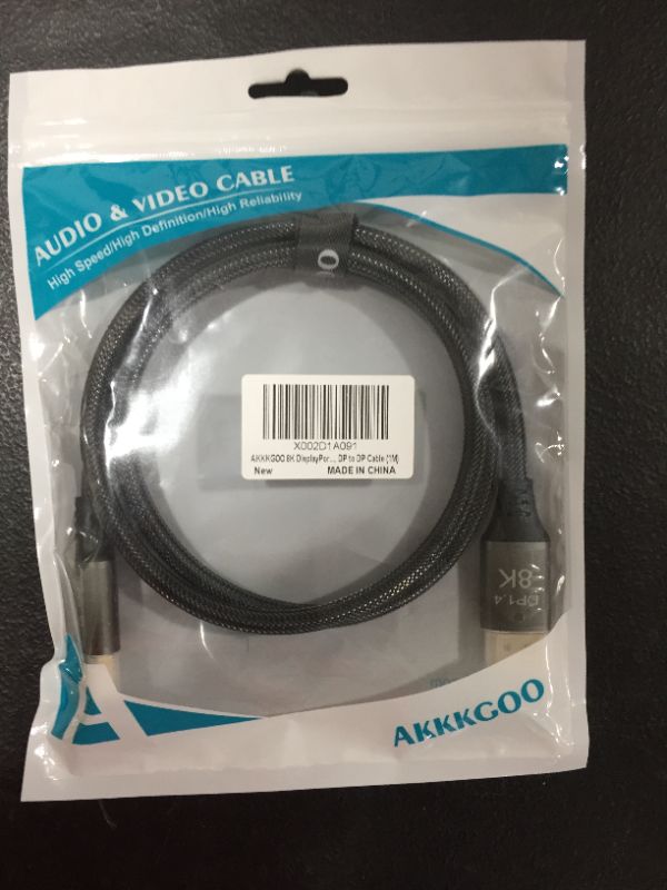 Photo 3 of AKKKGOO 8K DisplayPort Cable 3.3ft Ultra HD DisplayPort 1.4 Male to Male Nylon Braided Cable