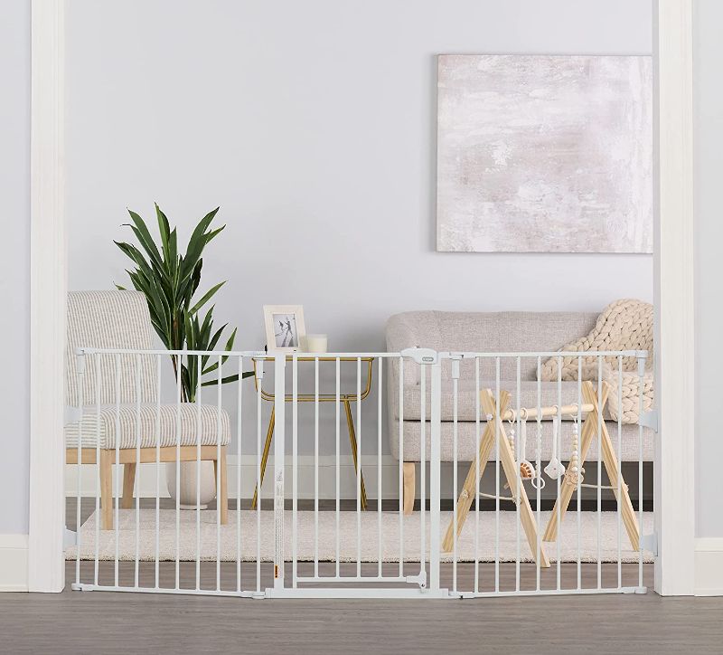 Photo 2 of Regalo 76 Inch Super Wide Configurable Baby Gate, 3-Panel, Includes Wall Mounts and Hardware
