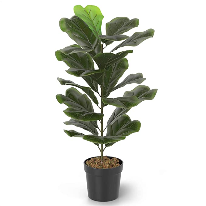 Photo 1 of Barnyard Designs 2.5ft (30”) Artificial Fiddle Leaf Fig Plant, Faux Indoor Fake Plant Decoration for Home Decor
