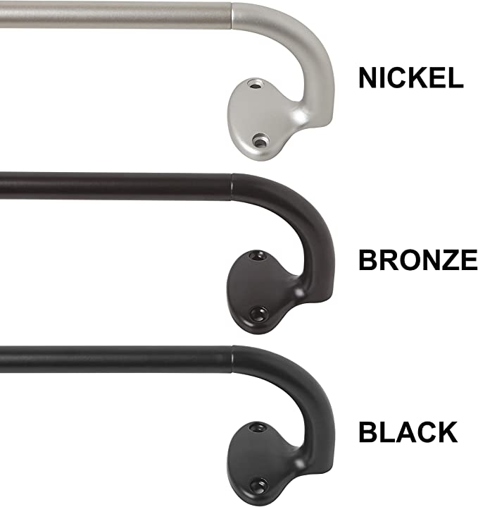 Photo 1 of Amazon Basics Room Darkening Blackout Curtain Rod - 48" to 88", Nickel
