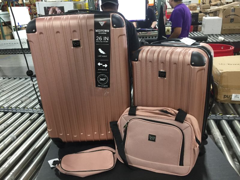 Photo 2 of 4-Piece Hardside Value Luggage Set (Midtown) PINK 