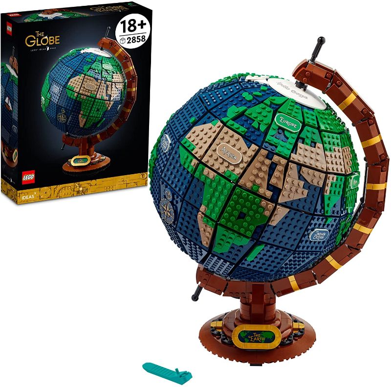 Photo 1 of LEGO Ideas The Globe 21332 Building Set; Build-and-Display Model for Adults; Vintage-Style Spinning Earth Globe; Home Decor Gift for People with a Passion... *** ITEM HAS PREVIOUSLY BEEN OPENED - NO WAY TO TELL IF ANY PIECES ARE MISSING **** SEEMS TO BE C