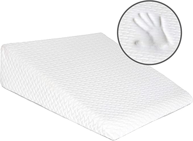 Photo 1 of Bed Wedge Pillow with Memory Foam Top -Helps with Acid Reflux  Reduce Neck and Back Pain, Snoring, and Respiratory Problems- Breathable and Washable Cover ** SLIGHTLY DIRTY COVER CAN BE WASHED EASILY ****