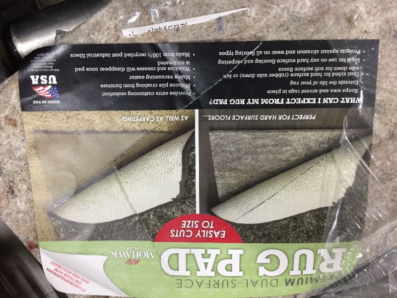 Photo 1 of Mohawk Home Dual Surface Rug Pad Utility Solid Grey Rug Pad, 1/4" Thick (2' x 16')