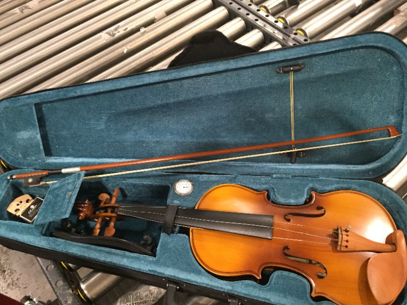 Photo 2 of 4/4 Full Size Violin Set Matte Fiddle for Beginners Adults with Hard Case, Rosin, Shoulder Rest, Bow, Tuner and Extra Strings