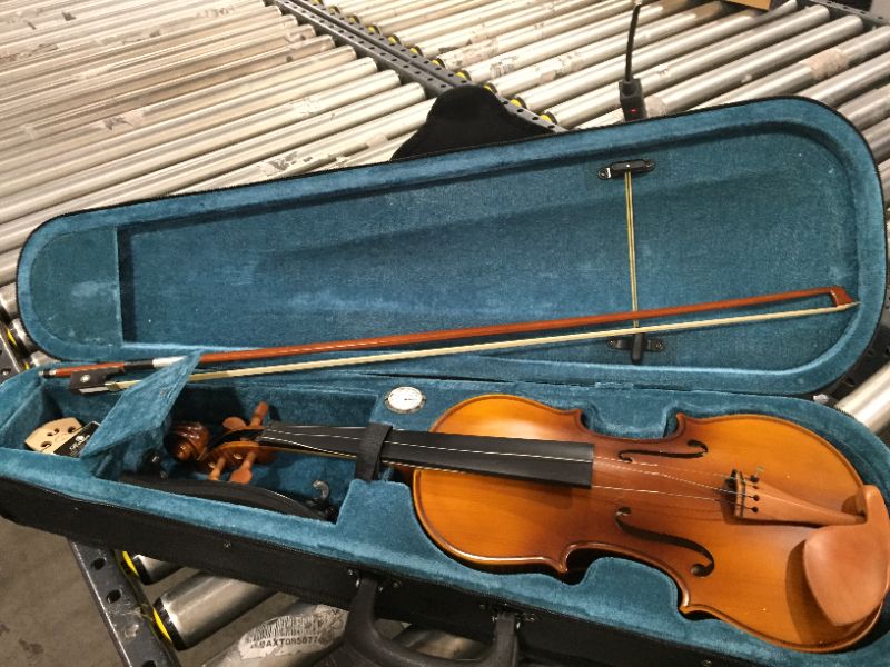 Photo 3 of 4/4 Full Size Violin Set Matte Fiddle for Beginners Adults with Hard Case, Rosin, Shoulder Rest, Bow, Tuner and Extra Strings