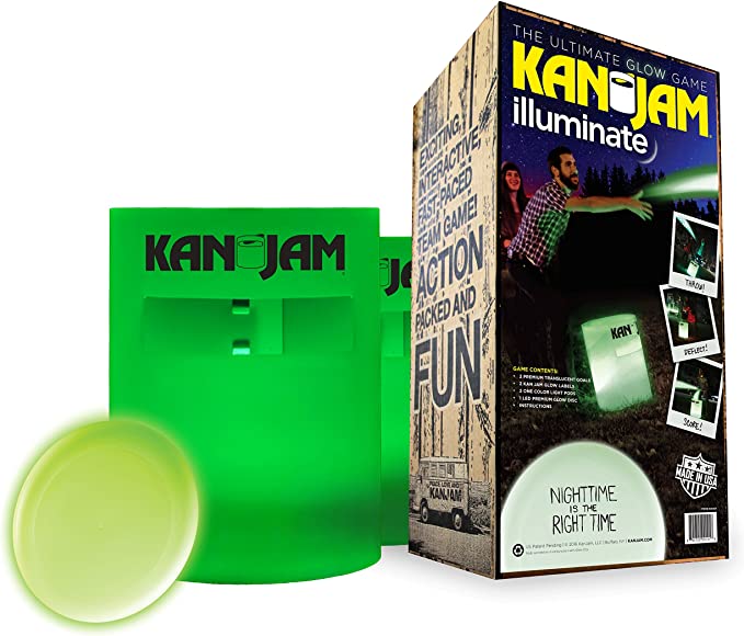 Photo 1 of Kan Jam Illuminate Light-Up Game Set – Includes Two Light-Up Targets and One LED Light-up Disc – Play Day or Night – Features Portable Construction
