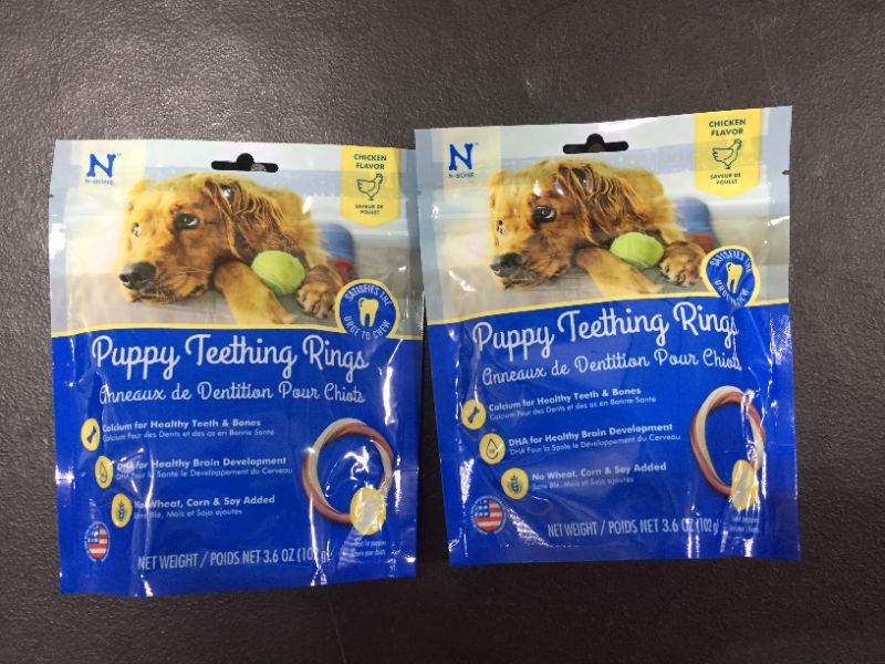 Photo 2 of [2 Pack] N-Bone 3-Rings Puppy Teething Ring, Chicken Flavor