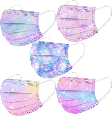 Photo 1 of Kids Face Mask 50PCS Starry Sky Gradient Colorful Printed Design