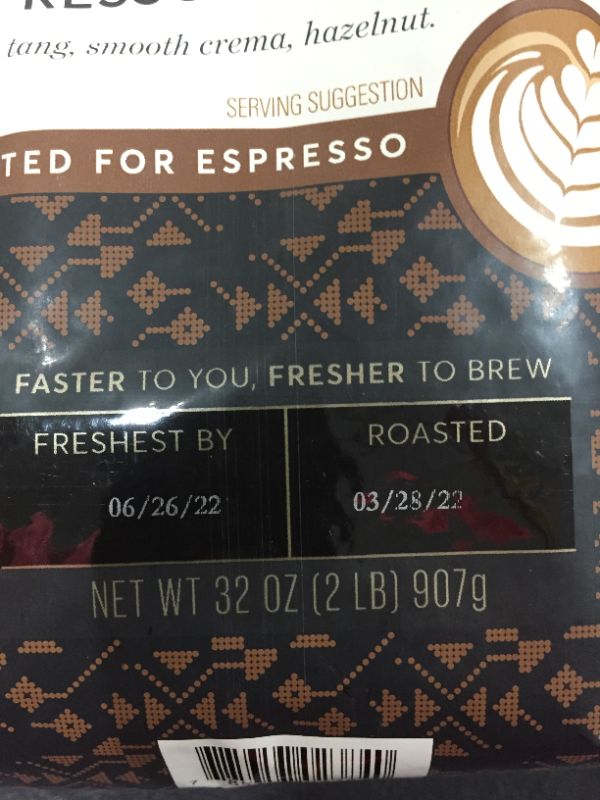 Photo 3 of [EXP 6-26-22] Peet's Coffee, Espresso Forte - Dark Espresso Roast Whole Bean Coffee - 32 Ounce Bag
