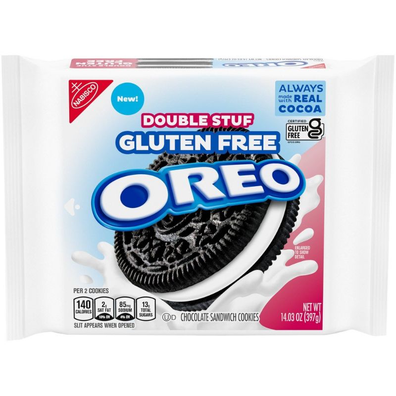 Photo 1 of [2 Pack] OREO Double Stuf Gluten Free Chocolate Sandwich Cookies, 14.03 oz [EXP 6-22]